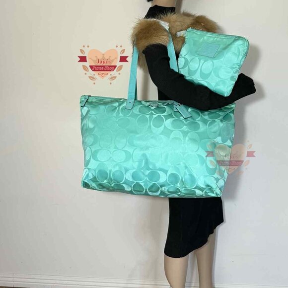 💚Coach Signature Fabric-Nylon Bag & Snap Pouch💚 - Picture 14 of 16